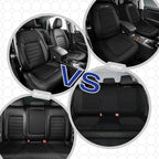 Skechers Memory Foam Seat Covers,Thick Cool Touch Fabric Car Seat Covers,Seat Cover Full Set Airbag Compatible,Automotive Comfort Protection for Most Cars,Vans,Trucks,SUV,Black