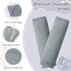 Car Seat Potty Training Protector Set, 2 Pack Waterproof Piddle Pad for Baby Toddlers, Leak-Proof Car Seat Liner with Non-Slip 2 Strap Covers, Machine Washable - Gray