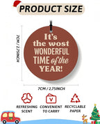 Boho Christmas Car Air Freshener 4 Pcs, Coquette Bow Xmas Tree Mistletoe Reindeer Hanging Air Freshener for Cars Closet Drawer Books, Girly Christmas Car Accessories Mirror Decor for Women