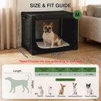 24" L x 17" W x 17" H Collapsible Travel Dog Crate, Portable Soft Dog Kennel for Small Medium Pets up to 30 lbs, 4-Door Foldable Travel Crate with Durable Mesh & Storage Bag, Black