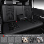 CAR PASS 3D Foam Mesh Back Car Seat Covers,Breathable Leather Rear Seat Cover Anti Slip Universal Fit for Most Cars SUVs Vans Small Trucks 95% Automotive Bench seat, Armrest Compatible,All Black