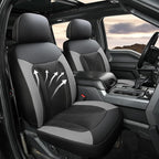 GIANT PANDA 2 Pcs Front 3D Air Mesh Car Seat Cover Custom Fit Ford F150 F250 F350 F450 SuperCrew/Crew Cab Pickup Trucks,Breathable Cooling Seat Protector with Composite Sponge Inside(Gray)