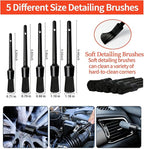 23Pcs Car Wash Kit,62" Car Wash Brush Mop with Long Handle,Car Cleaning Kit,Car Detailing Brush Set,Car Wash Bucket with Filter,Windshield Window Squeegee for Cars RV Truck Boat