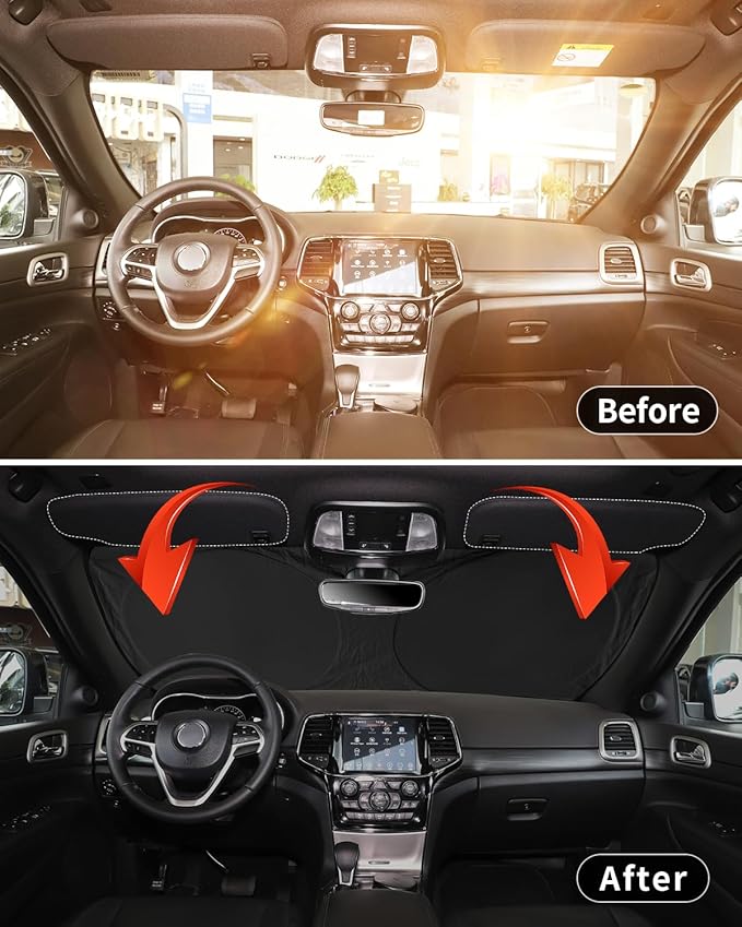 INSAUTO Sunshade for Volkswagen VW Tiguan 2018-2023 2024 2025 Sun Shade Windshield Cover, Foldable Front Window Shield Fit Tiguan SUV Sun Visor Blocks UV Rays Car Accessories