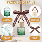 Mudder 50 Pcs Gradient Hanging Car Air Freshener Empty Clear Glass Diffuser Bottles for Essential Oils Perfume Pendant for Women Guests Wedding Favors Employee Appreciation Gifts(Cylinder,Colorful)