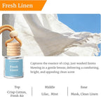 Car Air Freshener Diffuser 2 Pack, Hanging Car Fragrance Diffuser - Fresh Linen Fragrance Oil Air Diffuser for Car, Long Lasting Refreshing Fragrance Gift, Pack of 2