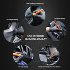 SPTA Car Detailing Brush Kit - 6 Pack, Auto Boar Hair Detail Brush Set Automotive Interior Exterior No Scratch Microfiber Detailing Brushes for Cleaning Air Vents, Engine Bays, Dashboard and Wheels