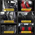 AOMSAZTO Car Seat Covers,Full Set 5 Seats Custom Fit for Jeep Patriot 2007-2017,Faux Leather Automotive Cushion Covers Seat Protector,Airbag Compatible Waterproof Black&Red