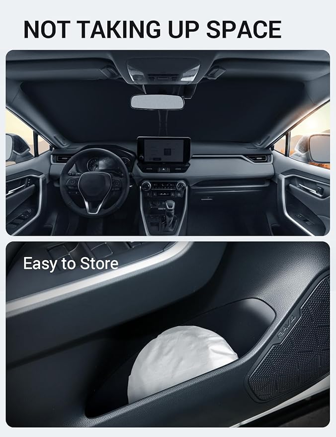 Proadsy 2026 Upgrade Windshield Sun Shade Custom Fit Volvo XC40 2019-2026 Foldable Front Sunshade Protector Sun Visor Blocks UV Rays Keep Car Cooler Accessories