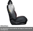 Car Seat Covers Full Set,Universal Fit for Most Cars,SUV,Sedans and Pick-up Trucks,Automotive Vehicle Faux Leather Cushion Covers for 5 Passenger Cars(Full Set,Black/Red)