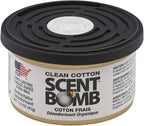 Scent Bomb Air Freshener Bundle - 1 oz & 8 oz Bottle Sprays, Vent Clip, Organic Cans, Hanging Circle - Continuous Freshness & Long-Lasting Odor Eliminator for Car, Home, Bathroom - Clean Cotton