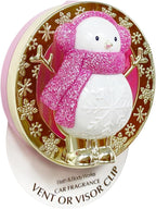 Bath & Body Works Snow Gal Car Visor Fragrance Holder with a Peach Gardenia Sample Soap