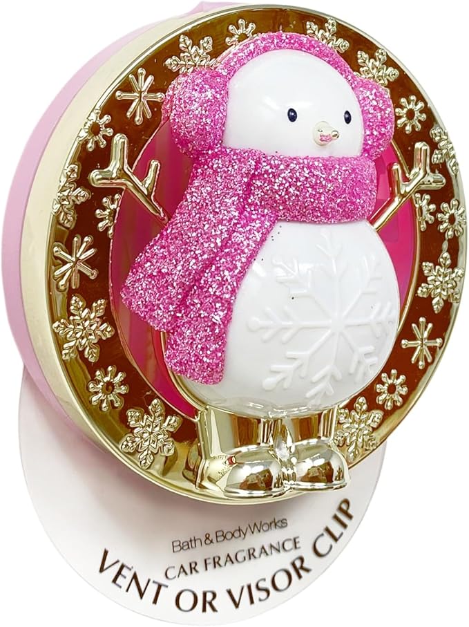 Bath & Body Works Snow Gal Car Visor Fragrance Holder with a Peach Gardenia Sample Soap