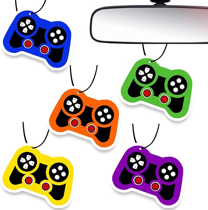 Game Console Car Air Fresheners,5-Pack Cedar Scents Cute Car Accessories,Funny Hanging Ornament Decor for Rearview Mirror,Long-Lasting Fresh Gifts for Women,Girls,Boys