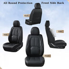 Coverado Seat Covers, Car Seat Covers Front Seats, Premium Nappa Leather Seat Covers for Cars, Waterproof Car Seat Protector with Lumbar Support, Front Seat Covers Universal Fit for Most Cars (Black)