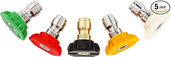 Tool Daily Pressure Washer Nozzle Tips Multiple Degrees, 1/4 inch, 5-Pack (Orifice 3.0)