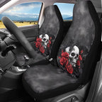 Cool Skull Rose Car Seat Covers for Front Seats Ethnic Style Bucket Seat Covers Universal Fit for SUV Truck Sedan Front Seat Protector,2 Piece Set