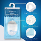 Moisture Absorbing Hanger Bag Fragrance Free - 10-Pack - 9.8 oz Hanging Dehumidifying Packs for Home, Kitchen, Bedroom, Bathroom, Closet, Rooms, Cars