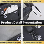 SWIHELP Dog Car Seat Puppy Portable Pet Booster Car Seat with Clip-On Safety Leash and PVC Support Pipe, Anti-Collapse,Perfect for Small Pets
