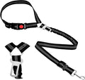 Headrest Dog Car Safety Seat Belt-Easy to Use, Dog Seat Belt with Military-Grade, Seatbelt Adjustable - Car Leash with Elastic Bungee & Reflective Safety Tether(Black)