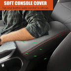 Center Console Cover for 2020-2025 Ford Explorer - Armrest Cover Middle Console Cover Durable Dog Scratch Proof for Explorer Interior Accessories 2025 2024 2023 2022 2021 2020 (Red Stitch