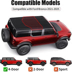 Hard Top Storage Bag Compatible with Ford Bronco 2024 2023 2022 2021, Fit Bronco Accessories 4-Door, Roof Panel Over Second Row Seat, Portable Panel Storage Bag
