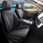 Car Seat Covers Full Set Fit for Toyota Corolla 2000-2026, Premium Faux Leather Car Seat Protector,Breathable Anti-Slip Full Wrapping Edge Seat Covers(Black,Full Set)