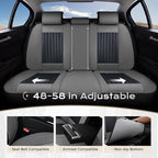 Coverado Car Seat Covers Full Set, Seat Covers for Cars, Car Seat Cover, Car Seat Protector, Leather Car Seat Cushion, Waterproof Car Seat Covers Front Seats and Back Fit for Most Cars(Gray&Black)