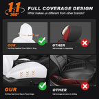 AOMSAZTO Car Seat Cover for Tesla Model 3 2017 2018 2019 2020 2021 2022 2023 - Full Set Customized White Seat Covers (with Armrest Cover)