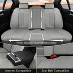 FLORICH Car Seat Covers Full Set Leather Seat Cover for Cars Full Coverage Seat Cover Waterproof Universal Seat Cover for Cars Seats Protector Cushion Universal Fit for Most Cars SUV Trucks, Gray