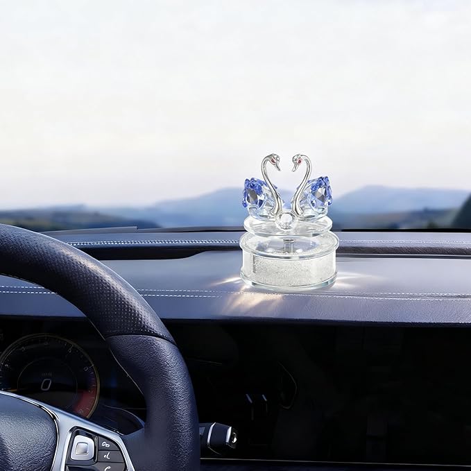 Swan Car Diffuser - Perfume Aromatherapy Diffuser, Solar-Powered Car Air Fresher Elegant Car Interior Accessory (Pink, Medium)