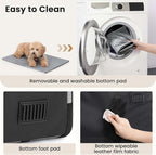 Dog Car Carrier Light Weight 24×17.7×20.5in, Dog Carrier Easy to Assemble, Dog Car Crate Portable and Breathable, Foldable Pet Carrier for Indoor and Outdoor, Dog Travel Crate with Curtain Gray