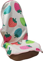 Car Seat Cover Protector Front Seats,for Gym Workout,Running,Swimming,Beach and Hiking,Waterproof Sweat Towel Bucket Seat Covers for Cars SUV Trucks (Strawberry, 1Pcs)