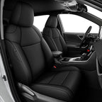 AOMSAZTO Custom Fit Seat Covers for Toyota RAV4: 2022 2023 2024 2025 SE Hybrid, 2019 2020 2021 2022 2023 2024 2025 Prime & XSE Hybrid - Full Set Waterproof Faux Leather (Black)