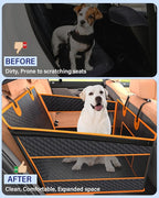 Dog Car Seat for Large Dogs, Half Back Seat Extender with Hard Bottom, Waterproof Non-Slip Pet Car Seat for Cars, SUVs and Trucks, Fits Medium Dogs
