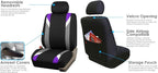 FH Group Car Seat Covers Premium Modernistic Flat Cloth Car Seat Covers Front Seats Only Purple Black, Airbag Compatible Universal Fit Interior Accessories Cars Trucks SUV Car Accessories Protector