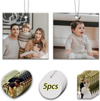 Custom Air Fresheners with Picture-Personalized Air Freshener for Car-Hanging Air Freshener for Wardrobe,Bathroom,Livingroom (Square 5pcs)