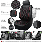 CAR PASS 3D Foam Faux Leather Car Seat Covers Front Seats,Waterproof Leather Front Seat Cover for Car,Universal Fit for SUV Truck Sedan Automotive,Armrest Airbag Compatible Anti-Slip, Black and Red