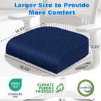 Seat Cushion for Office Chair, Memory Foam Chair Cushions, Car Seat Cushion for Long Sitting, Desk Chair Cushion for Pressure Relief, Non-Slip Bottom, Washable Cover, X-Large, Blue