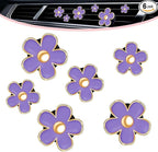 6 Pack Colorful Daisy Flower Car Air Vent Clips Car Air Outlet Freshener Clip for Car Interior Decoration Accessories (Purple)