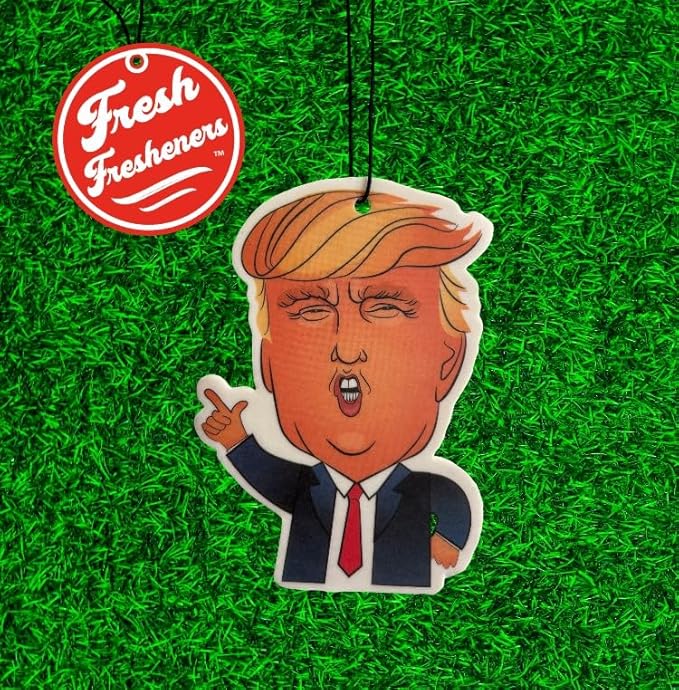 Fresh Fresheners Cute Funny and Aesthetic Car Air Fresheners 4-pack Scented With Premium Oils (Trump)