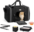 24 x 17 x17 Extra Large cat Carrier up to 30 lbs,for pet car Travel and Long Road Trip,with Curtains and Leakproof Portable Litter Box