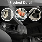 5-in-1 Car Armrest Cushion, Armrest Cover for Car, Nappa Leather Car Console Organizers and Storage for Most Vehicles, Car Accessories (Black, Normal)