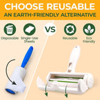 Pet Hair Remover for Furniture – Reusable Lint Roller and Pet Hair Removal Tool for Couch, Carpet, Bedding, Clothes, Car Seats – Multi-Surface Roller for Dog and Cat Fur