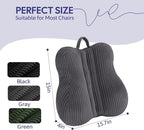 Lumbar Support Pillow for Recliner, Back Support Pillow for Office Chair, Back Cushion with Shredded Foam for Back Pain Relief & Reading, Lumbar Cushions for Couch, Sofa Seat, Car, Grey