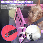 Pet Car Seat, Breathable & Waterproof Oxford Dog Car Booster Seats with Seat Belt and Mesh Window, Portable Foldable Travel Look Out Bag for Small Medium Dogs & Cats (Pink, 1PC)