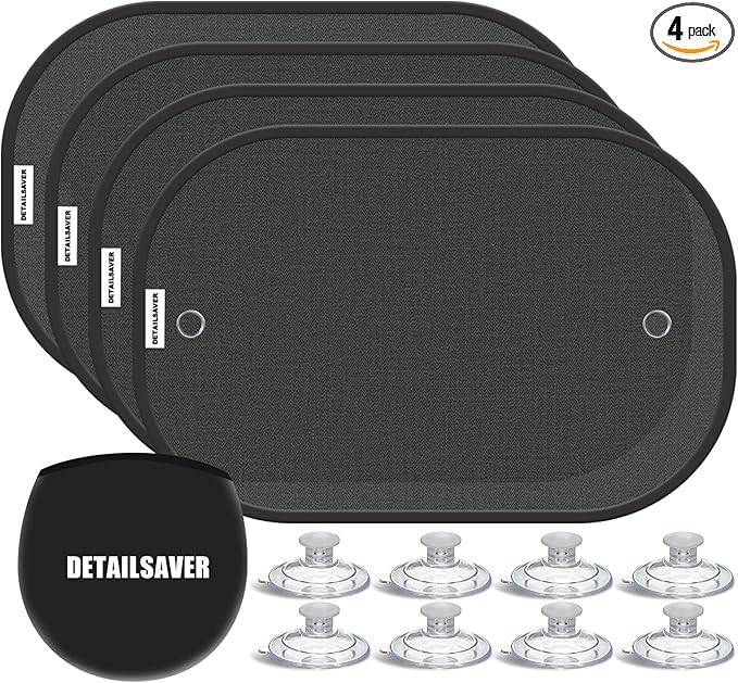 [2026 Upgraded] Car Shades for Side Windows 19"x12"(4 Pack),Sun Shade for Window with 8 Suction Cups,Car Window Shades Can Blocks 99.98% UVR,Window Shade for Baby