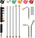 Pressure Washer Extension Wand Upgrade, 9 Pack Power Washer Lance with 6 Nozzle Tips, 30°,90°,120° Curved Rod, 1/4" Quick Connect, 4000 PSI