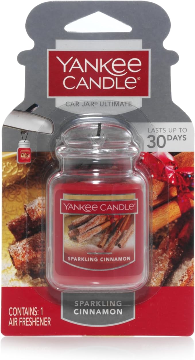 Yankee Candle Car Jar Ultimate, Sparkling Cinnamon, 0.96 OZ