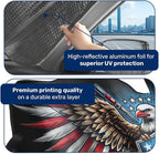 GENANY Eagle Windshield Sun Shade for Car SUV Truck (55x30 Inches), Patriotic Sun Shade Windshield, Shades for Front Windows, Protector Blocks UV, Car Decor